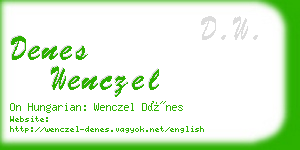 denes wenczel business card